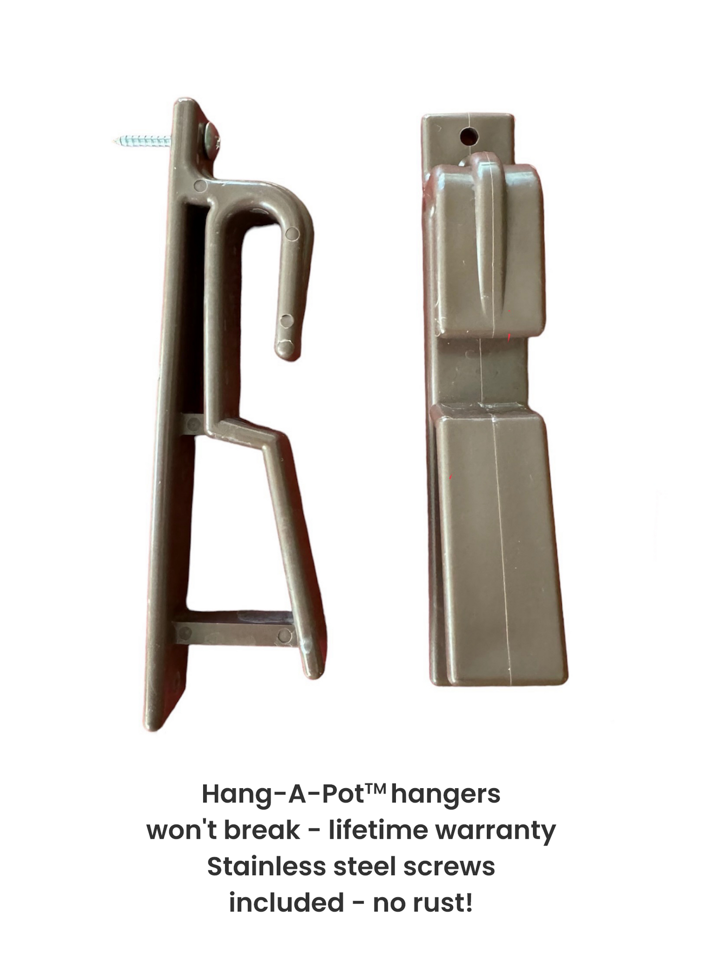 "Hangapot™️ Terra Cotta Flower and Orchid Pot Hangers | Secure 4-10" Clay Pots | Install in Seconds any where | Made in America"