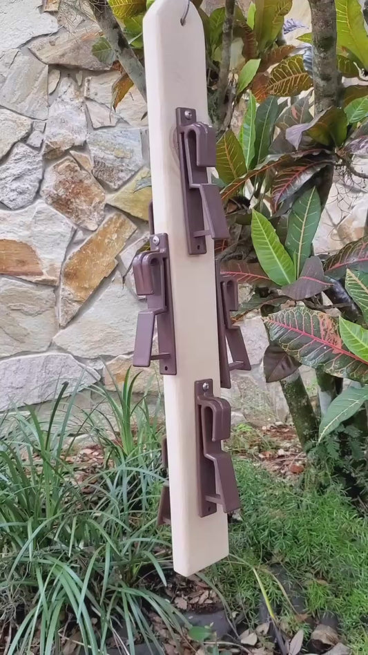 Hanger for 6 Clay Pots on Cedar. Vertical Garden for Orchids, Succulents & Herbs”