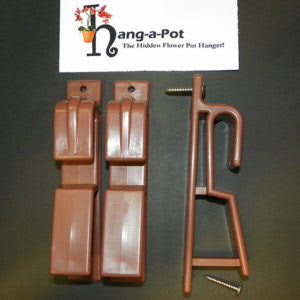 "Hangapot™️ Terra Cotta Flower and Orchid Pot Hangers | Secure 4-10" Clay Pots | Install in Seconds any where | Made in America"